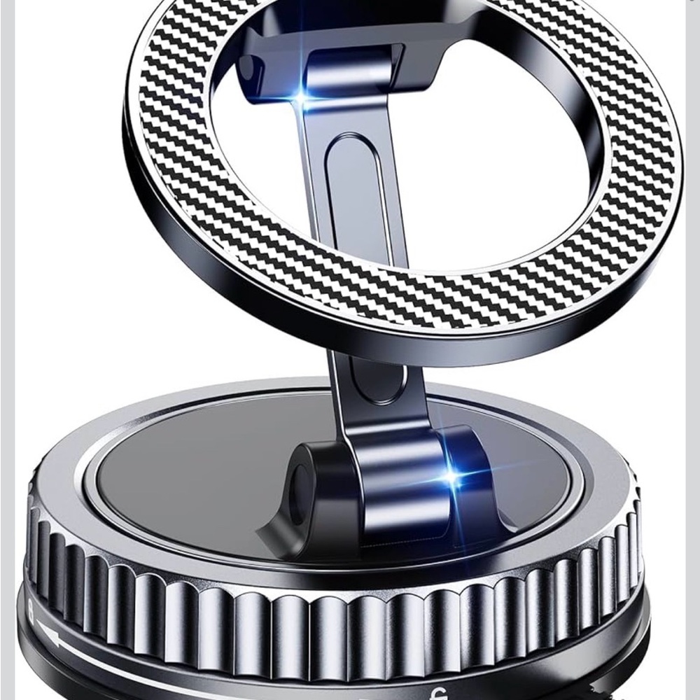 Magnetic Ring Phone Mount in Metallic Black and Carbon Fiber